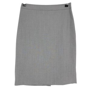 Banana Republic Straight Pencil Skirt Wool Gray Zip Back Career Business 2